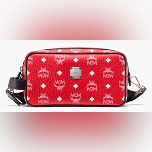 MCM Bag in Red & White Visetos NWOT